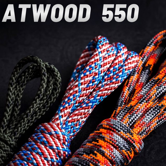 Cordon en paracorde Atwood 550, 7 brins, diamètre 4 mm, accessoires EDC pour extérieur, DIY, en stock