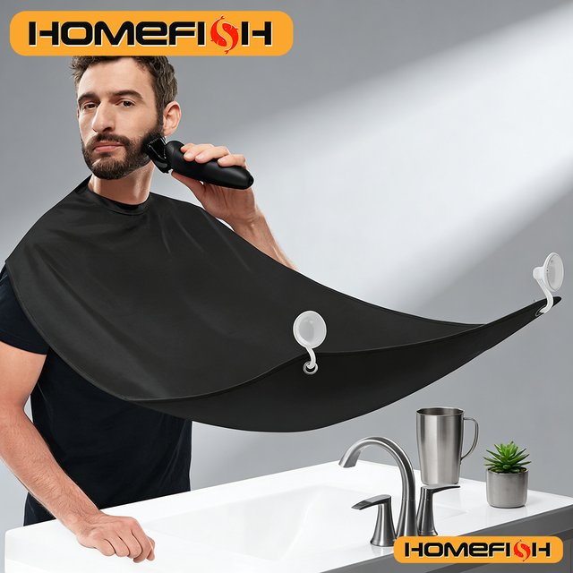 Men's Beard Shaving Bib Cape, Waterproof Hair Catcher Apron for Facial Shaving & Beard Grooming, Easy Clean Grooming Accessory