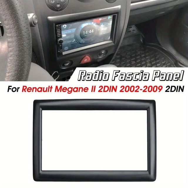 Double Fascia Radio 2 Din pour Renault pour Megane 2 2002 – 2009, panneau stéréo, Kit de tableau de bord, Installation de réaménagement, garniture de cadre facial
