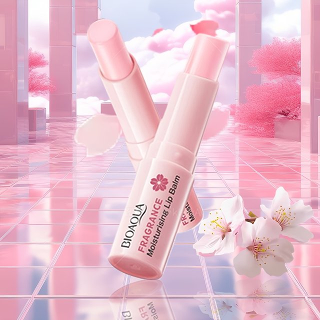 BIOAQUA Sakura Lipstick Moisturizing Lip Balm Nourishing Lip Plumper Anti Cracking Plump Lips Hydrating Lips Skin Care Cosmetics