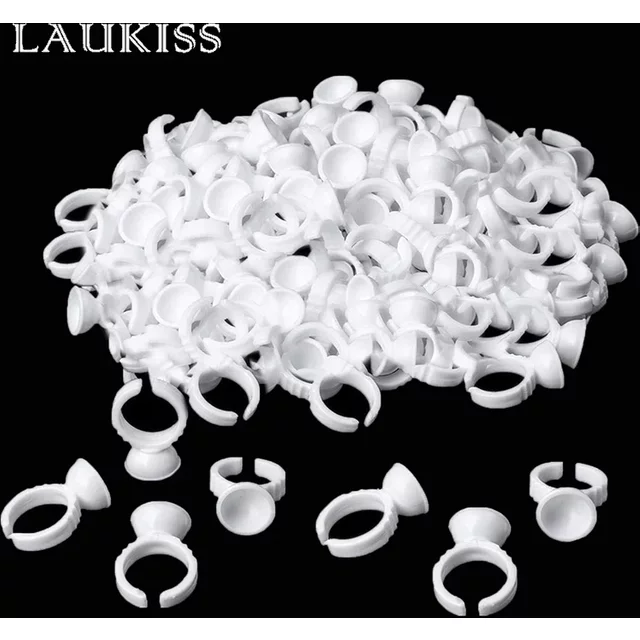 50/100pcs Glue Rings For Eyelash Extension Nail Art Glue Holders Eyelash Pallet Cups For Tattoo Pigment Makeup Tools