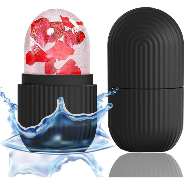 Ice Face Roller, Ice Mold for Face and Eyes, Reusable Massage Silicone Beauty Tool, Naturally Conditioning and Skin Care, De-Puf