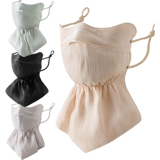 Ice Silk Mask Face Cover for women Anti-UV Quick Drying Breathable Sunscreen Mask Bandana UPF50+ Hanging Ear Scarf