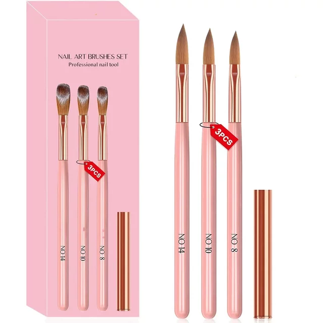 Nail Art Pen Special Nail Art Set 3 Pink Wooden Rod Nail Art Crystal Pen Set Nail Brush Nail Care Tools Manicure Tools
