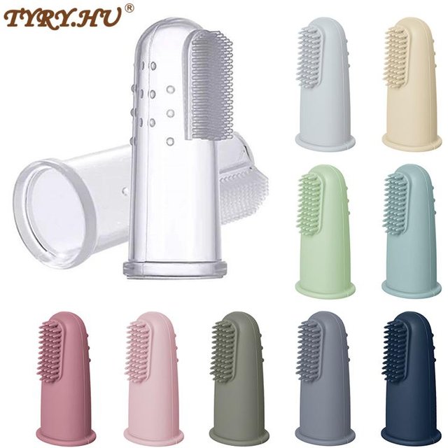 3Pcs Baby Silicone Finger Toothbrush Children Teeth Clear Massage Soft Infant Rubber Cleaning Brush Kid Dental Care Toothbrush