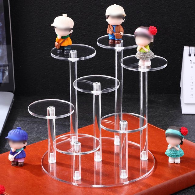 Présentoir en acrylique pour figurines de poupée, boîte aveugle de parfum, présentoir de rangement pour bijoux, support en acrylique Transparent amovible