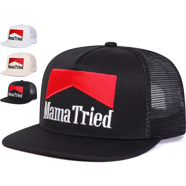 Unisex MAMA TRIED Embroidery Hip-hop Net Hats Spring And Summer Outdoor Adjustable Sports Casual Baseball Caps Sunscreen Hats