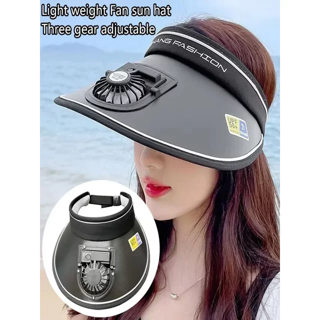Breathable Cooling Fan Hat Sunscreen Fan Sun Visor Cap Fishing Hats Cooling Peaked Cap Hat Usb Charging Hat Fan for Sport Sunhat