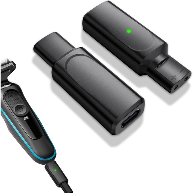 Portable Shaver Charger Adapter 12V Type-C PD Charging Converter Travel Plug Compatible for Braun Series 3/5/7/9 Electric Razors
