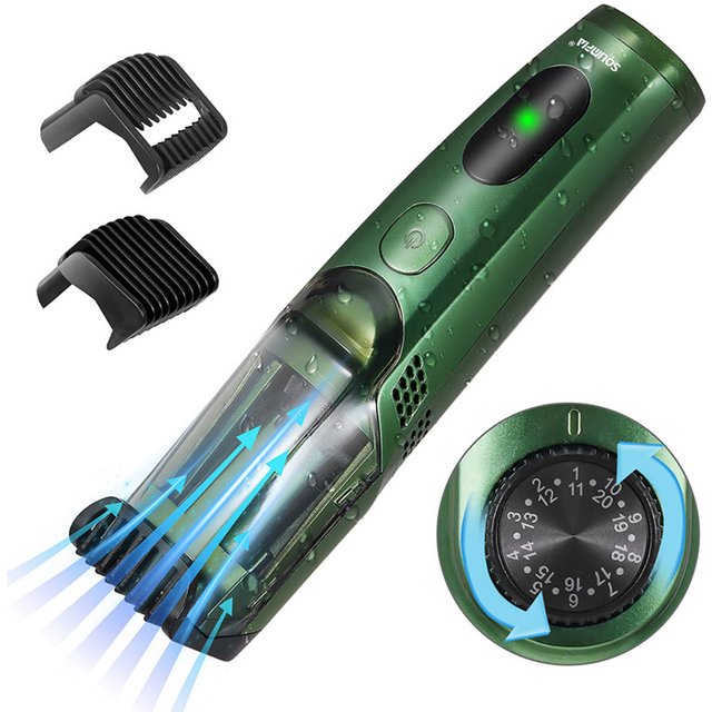 Solimpia Cordless Beard Trimmer for men Rechargeable Electric Shaver with Built-in Vacuum Clipper for Mustache And Sideburns