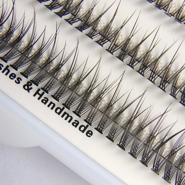 Fishtail 0.10 BOLD Hand Made Eyelash Extension Segmented False Lashes Dramatic Lash Bundles Soft Ribbon Strip Eyelashes Makeup