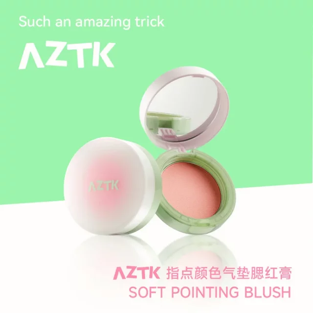 AZTK Blush Soft Pointing Blusher Cushion Blush Balm Expansion Matte Portable Brightening Naturally Clear Face Rouge Makeup