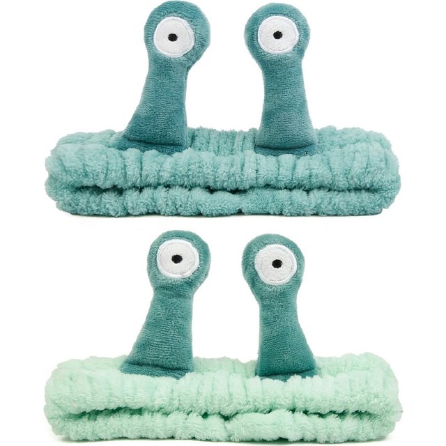 Cute Cartoon Snail Headbands for women Girls Xmas Gift- Coral Elastic Shower Spa Hairband for Washing Face, Skincare Headbands