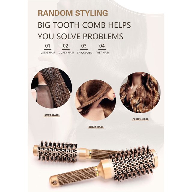 Pro Salon Hairdressing Comb Women's Curling Hairbrush Cylindrical Hairdresser Brushes Barbershop Styling Tool Accessories Tools