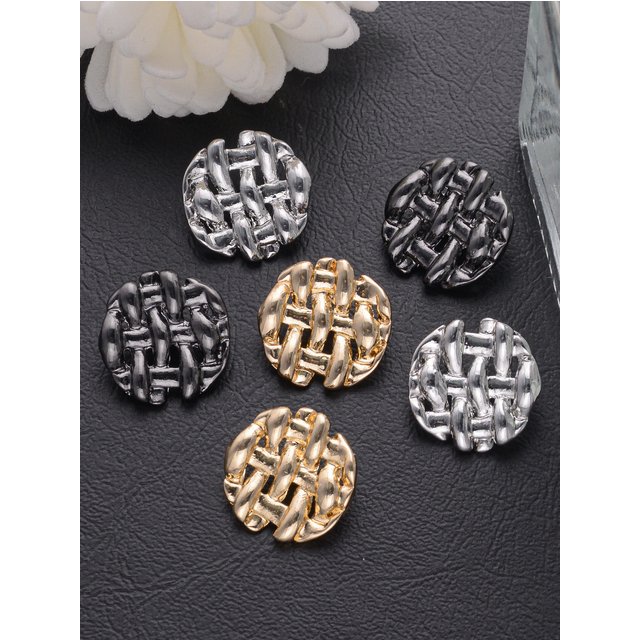 10/20 boutons en métal à texture tissée, boutons ronds rétro, petits boutons de style parfumé pour manteaux, boutons décoratifs pour sweat-shirts et cardigans