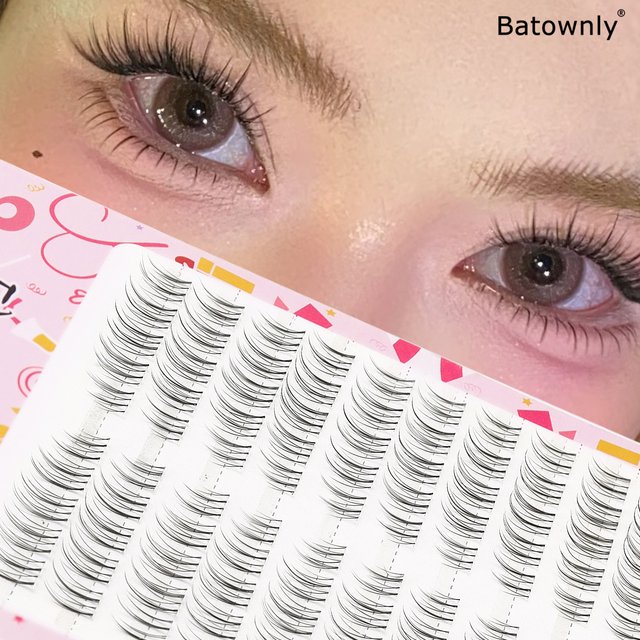 100Pcs Eyelash Clusters, Natural and Comfortable, Transparent Stem DIY Fairy Eyelashes, Cute and Agile, Naked Makeup Feeling Eye