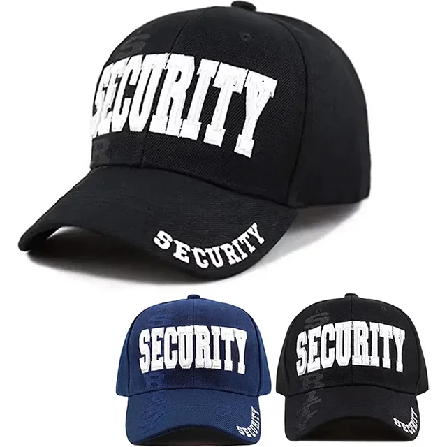 Unisex SECURITY Letter Embroidery Baseball Caps Spring Autumn Outdoor Adjustable Casual Hats Dad Hat Sunscreen Hat
