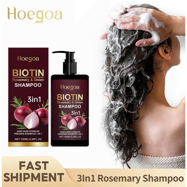 Red Onion Rosemary Shampoo Anti Hair Loss Repair Damaged Frizz Deep Cleansing Oil Control Thickening Hair Growth Shampoo