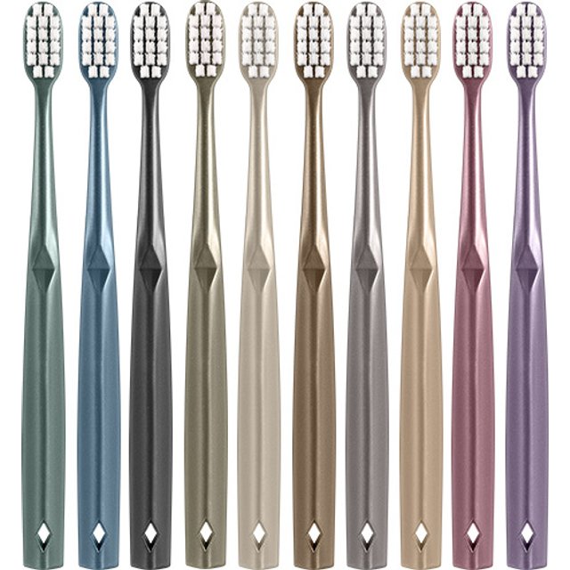10PC Wide Headed Soft Bristled Adult Household Toothbrush Luxurious Gold-Plated Brush Handle Toothbrush Suitable For Gift Giving