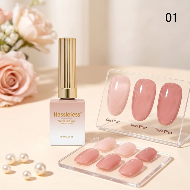Hassleless Transparent Ice Jelly Gel Nail Polish, Single Bottle Semi-Permanent Jelly Manicure, Clear and Moisturizing Jelly with a Semi-Transparent Texture