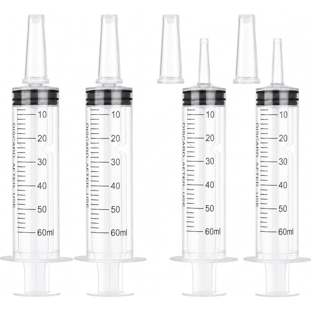 60ml Liquid Syringe - Needle-Free Large Plastic Syringe for Food, Thick Liquids, Irrigation Water, Lip Gloss Filling, and Measurement
