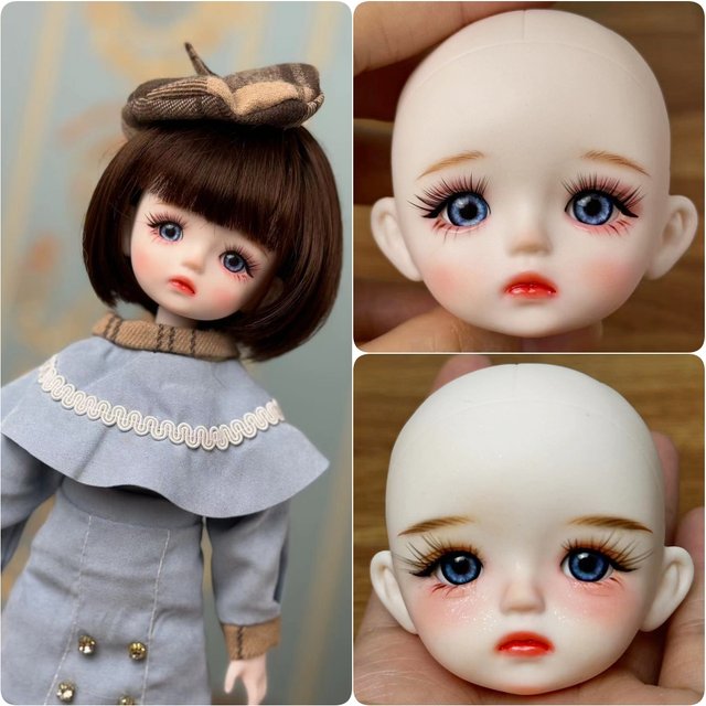 Cute DIY 1/6 BJD Doll Head Makeup 30cm Ball Jointed Doll Girls Dolls Toy Birthday Gift