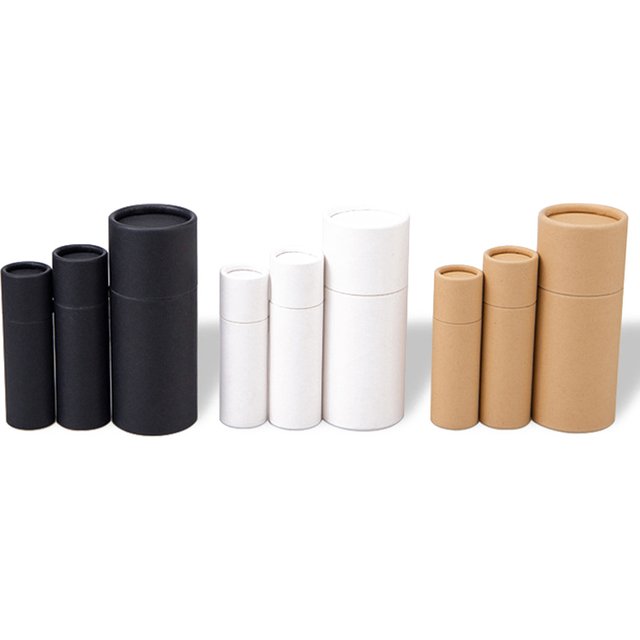 5pcs Kraft Paper Push Up Tubes Biodegradable Cardboard Cosmetic Cylindrical Packaging Lip Balm Deodorant Container Cosmetic Box