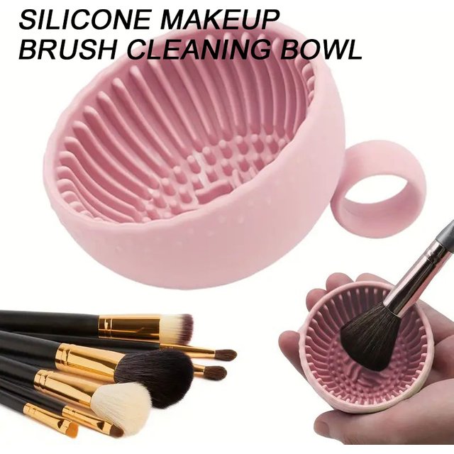 Makeup Brush Cleaner Soft Silicone Makeup Brush Bowl Folding Powder Puff Eyeshadow Brush Cleaning Pad Beauty Tools