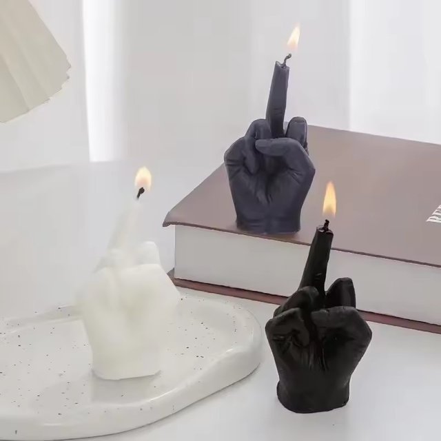 Nouvelles bougies créatives en forme de doigt du milieu, bougies parfumées, cadeaux originaux et amusants, décoration de la maison, ornements, cadeaux d'anniversaire