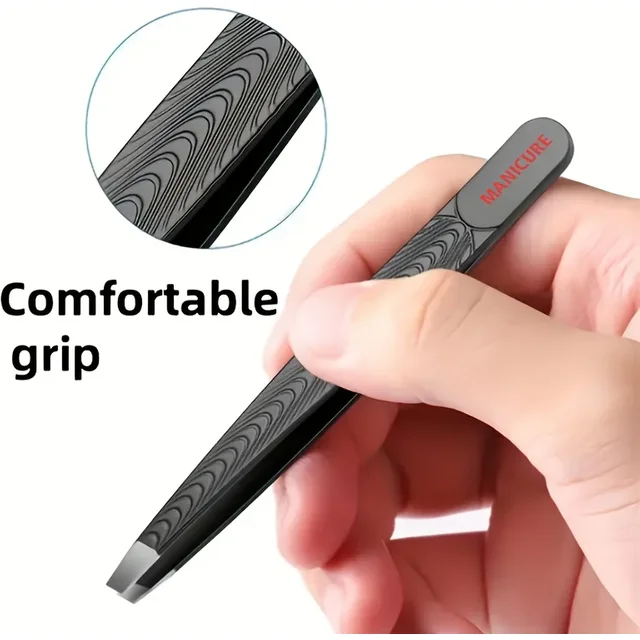 Stainless Steel Beard Tweezers Trimmer Gradient Color Light Beige & Hair Removal Tool for Face Makeup, Eyebrows Eyelashes Clip