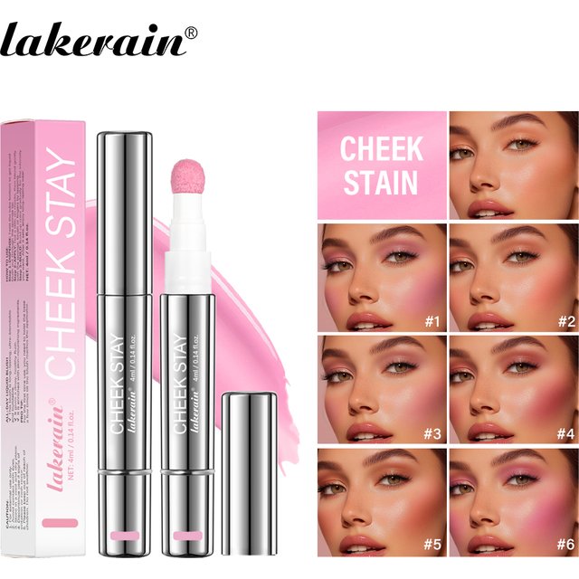 6 Colors Liquid Sponge Cheek Blusher Face Highlighter Long Lasting Natural Skin Tint Face Blush Sponge Wand For Cheek Makeup