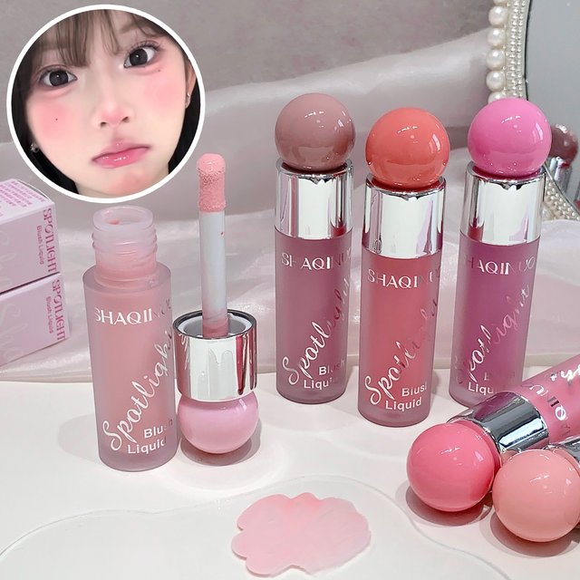 SHAQINUO Light Blush Liquid Moisturizing Mirror Vitality Moisturizing Whitening Brightening Natural Rouge