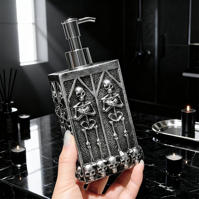 2026 New Creative Skeleton Press Soap Dispenser Hand Wash Bottle Halloween Ornament Home Bathroom Shower Gel Storage Decor Gift