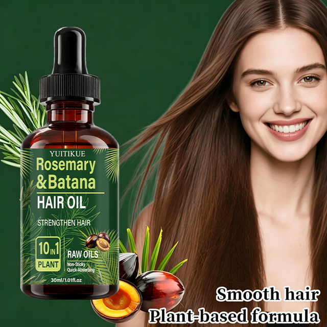 YUITIKUE Rosemary Batana Hair Oil 10 In 1 Plant Raw Oil Strengthen Repair Smooth Non-Greasy Absorbing Hair Care Serum 30ml