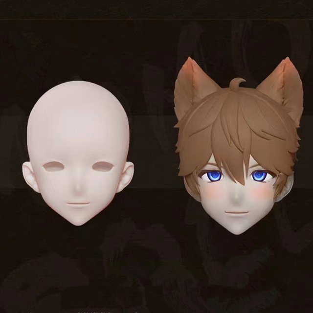 New 1/3 Bjd Head PVC No Makeup Boy Doll's Accessories Practice Makeup Toys