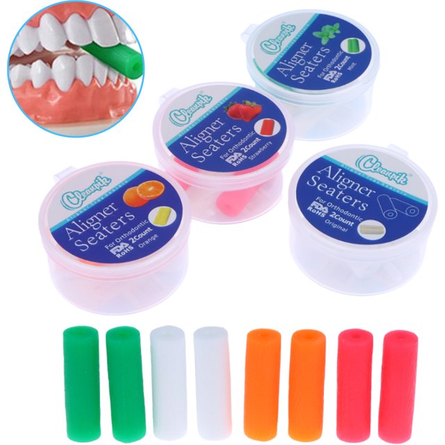 2pcs Dental Ortodoncia Teeth Whitening With Box Teeth Chewie for Patient Tooth Aligner Chewies Aligners Tray Brackets