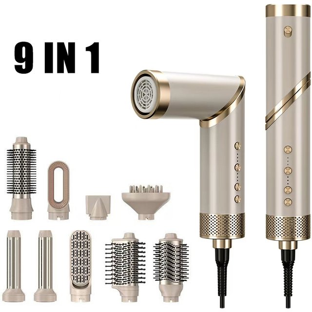 9 in 1 Hair Dryer Hot Comb Set Professional Curling Iron Hair Straightener Styling Tool For Professional Hair Dryer Household