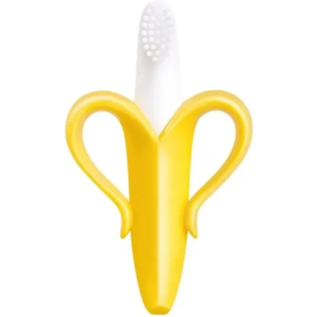 Baby Silicone Toothbrush BPA Shape Banana Safe Toddle Teether Training Free Banana Teething Ring Silicone Chew Dental Care Toot