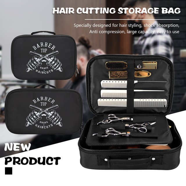Large Capacity Styling Organizer for Travel Storage Portable Barber Tool Case, Shockproof Waterproof Trimmer Bag Cosmetic Bag