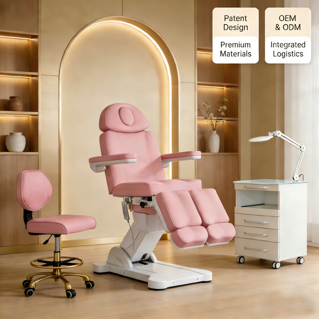 Electric Podiatry Chair 360 Degree Swivel Hydraulic Luxury Salon Beauty Treatment Bed Spa Facial Massage Table