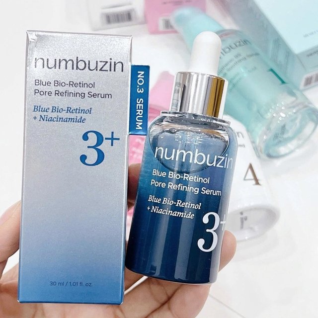 1/3/5pcs Numbuzin No.3 Pore Minimizing Serum 30ml Blue Retinol Essence Plant Moisturizing Skin Smoothing Facial Face Daily Care