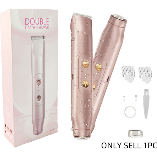 Women's Specialized Body Hair Shaving 2-in-1 Electric Shaver, Dual Head Design, Private, Armpit Hair, Leg Hair Removal Device
