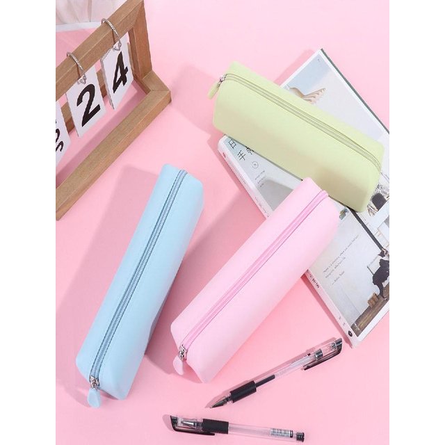Portable Silicone Pen Bag with Zipper Waterproof Pencil Case Multi-function Large Capacity Cosmetics Storage Bag Makeup Brush