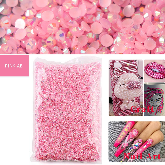 PINK Flatback Resin Rhinestones, Non Hotfix Large Quantity Wholesale for Crafts DIY Creative Design,Clothes,Makeup,Nail Art