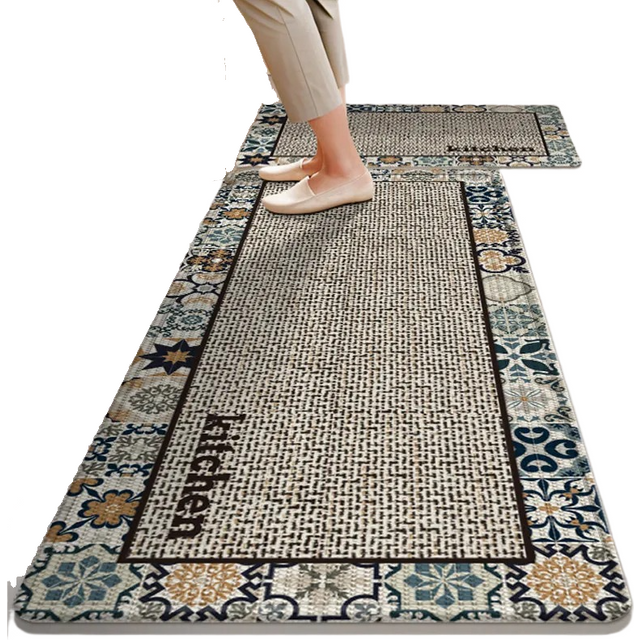 2026 New Trendy Non Slip Oil Resistant Kitchen Floor Mat Wash Free Absorbent Water Oil Absorbing Special Floor Mat for Kitchen