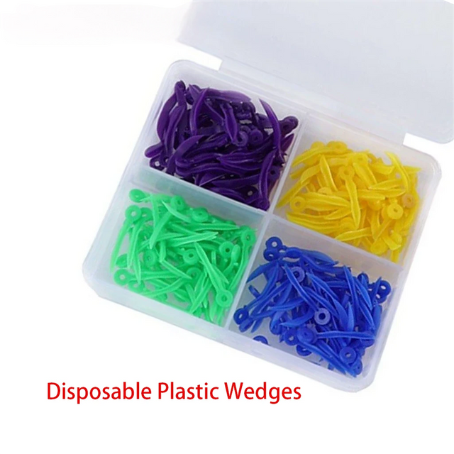 Disposable Dental Tooth Gap Wedges with End Circular Holes Plastic Wedge Dentistry Oral Care Accessories Medical Tools 4Sizes
