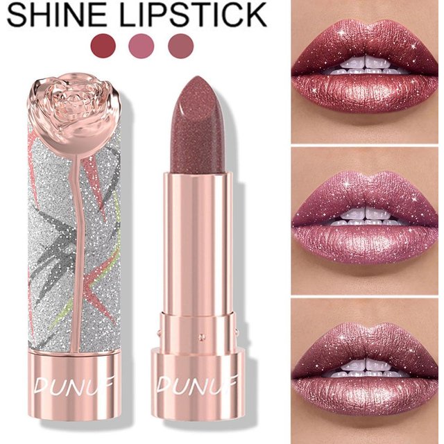 Glitter Sparkle Lipstick Long Lasting Moisturizing Shimmer Metallic Lip Balm Shine Party Lip Makeup Beauty
