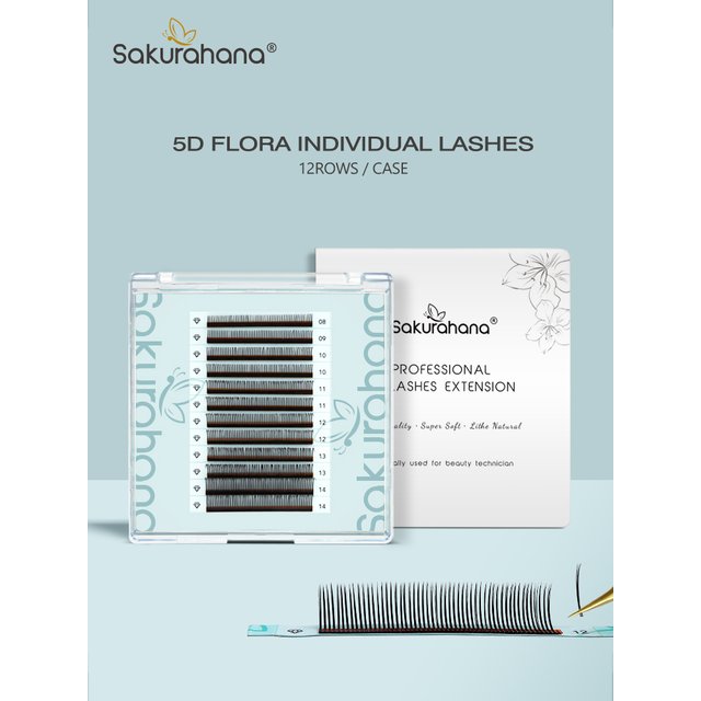 SAKURAHANA 5D Spikes Fairy Flora Lashes Easy Fan Eyelash Extension 5D Flora Individual Lashes Soft Natural Beauty Makeup Supplie
