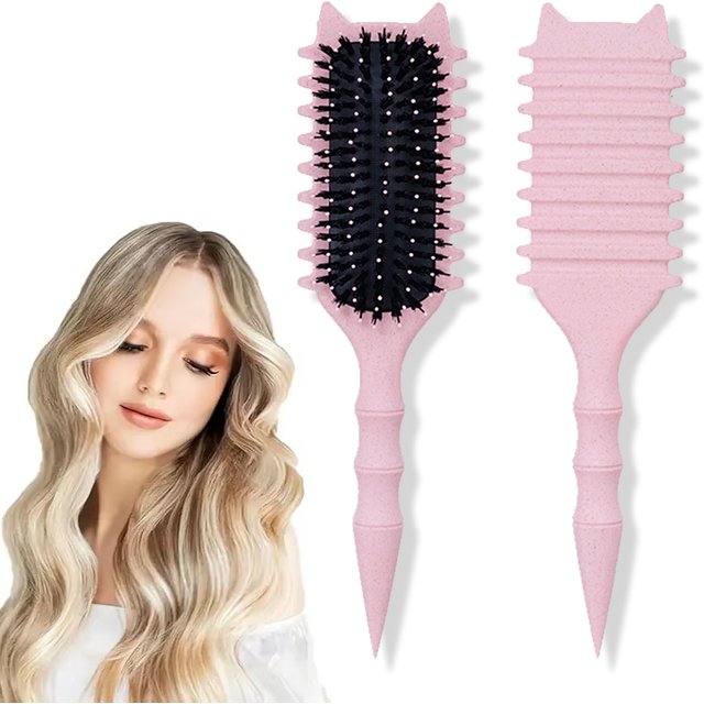 WANMEI Salon Styling Curly Hair Styling Brush Curl Hair Brush for Combing and Shaping Curls Reduce Pulling Tools