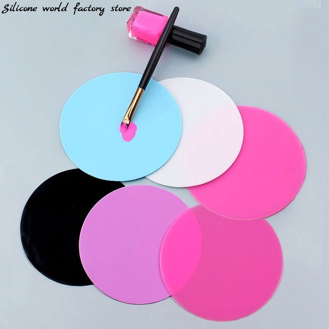 Silicone World 9.5CM Silicone Paint Mixing Palette Mat Nail Art Stamping Pad DIY Painted Nail Polish Glue Color Palette Tools